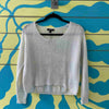 Camiseta blanca tejida puntos plateados talla 8