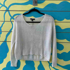 Camiseta blanca tejida puntos plateados talla 8