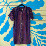 Vestido morado triangulos amarillos y naranja talla M - Thumbnail 1