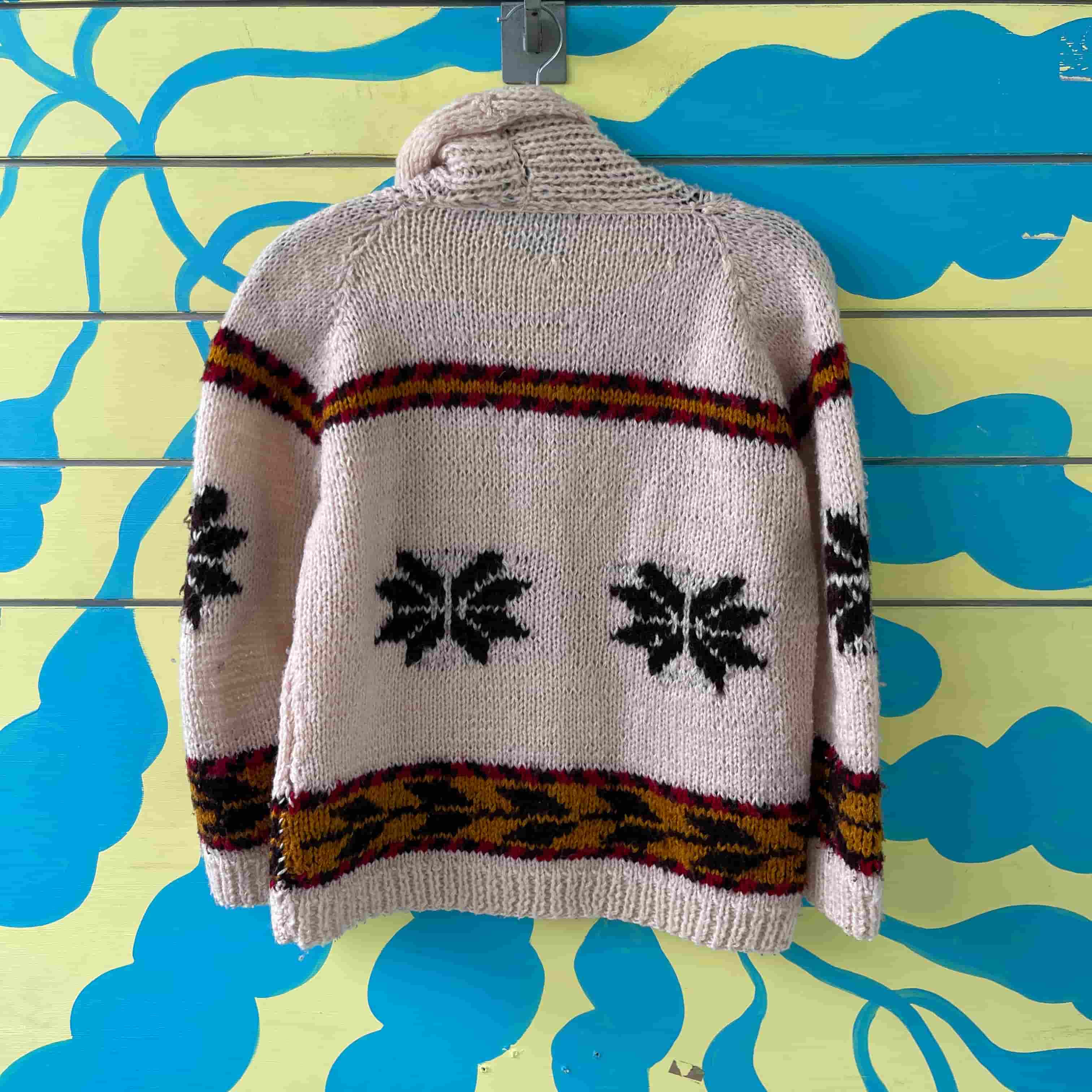 Saco ecuatoriano beige estrella negra talla M