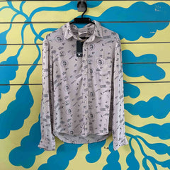 Camisa beige de dibujitos Denimlab talla X/S