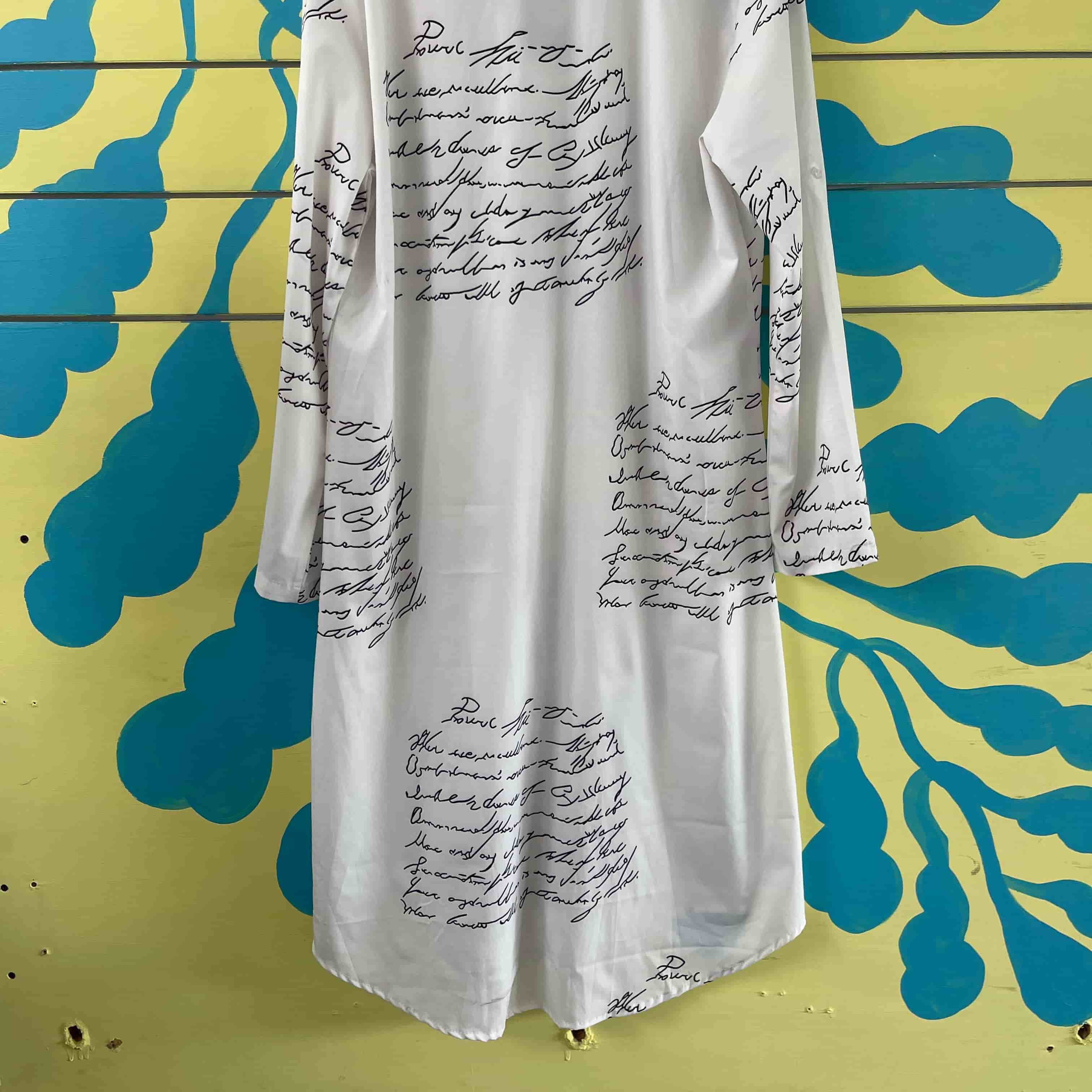 Vestido blanco de letras talla XL