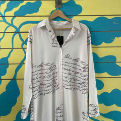 Vestido blanco de letras talla XL
