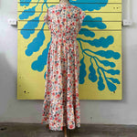 Vestido blanco de flores naranja y amarillo talla M - Thumbnail 2