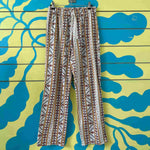 Pantalon blanco con rayas amarillas talla M - Thumbnail 1