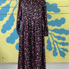 Vestido negro con manchas rosadas talla 28/M