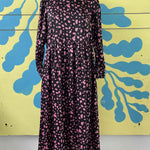 Vestido negro con manchas rosadas talla 28/M - Thumbnail 1