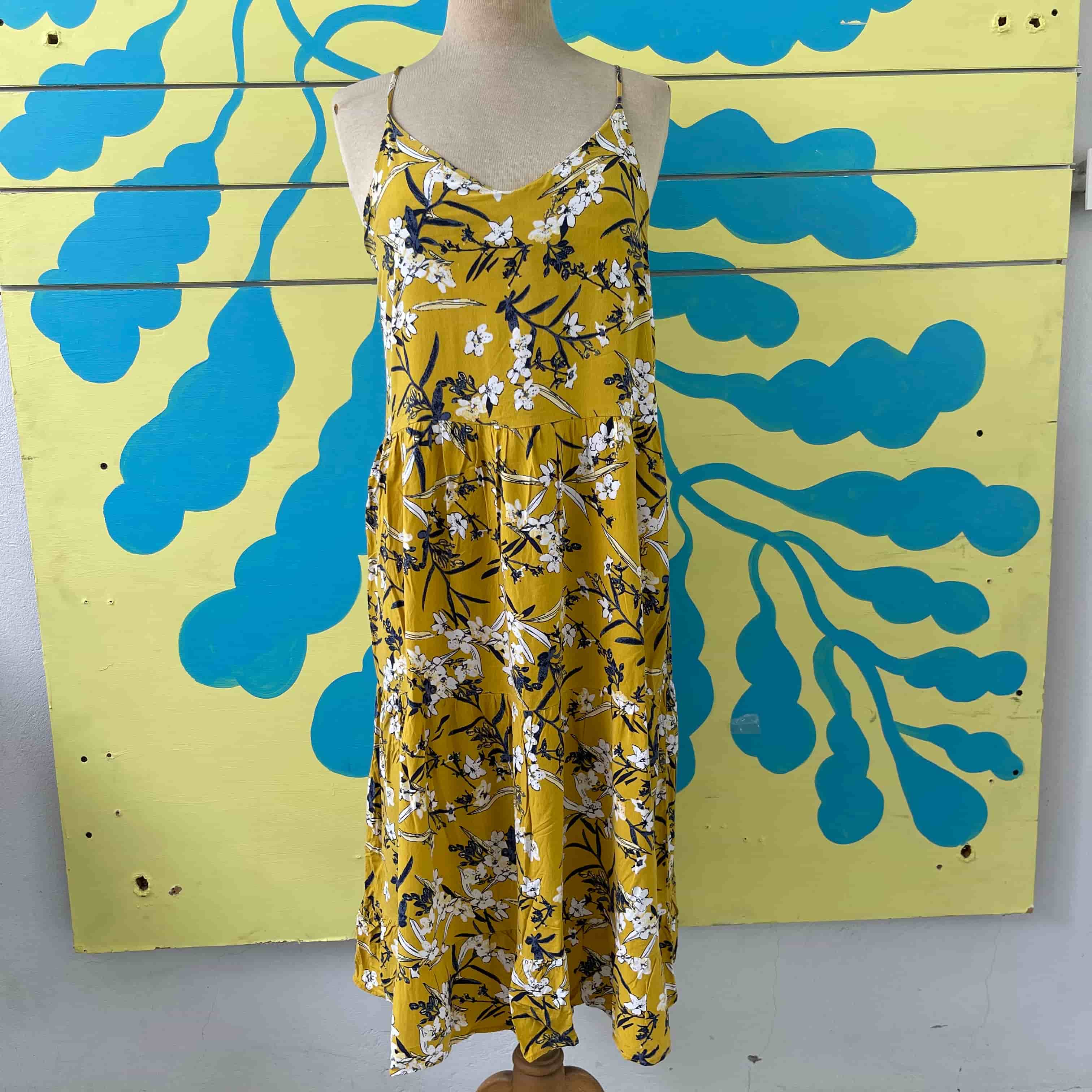 Vestido amarillo azul y blanco talla L - Gallery 1