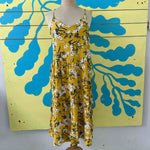 Vestido amarillo azul y blanco talla L - Thumbnail 1