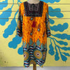 Vestido amarillo con estampado plumas talla M/L