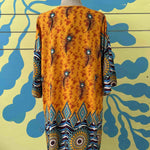 Vestido amarillo con estampado plumas talla M/L - Thumbnail 2
