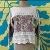 Saco blanco de flores rosa talla M