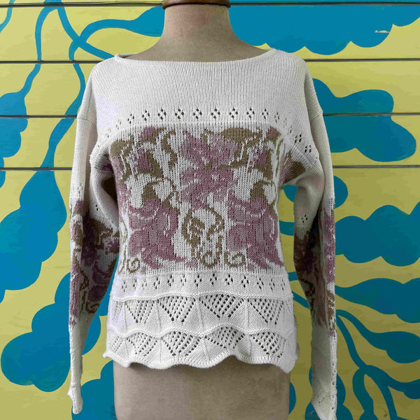 Saco blanco de flores rosa talla M
