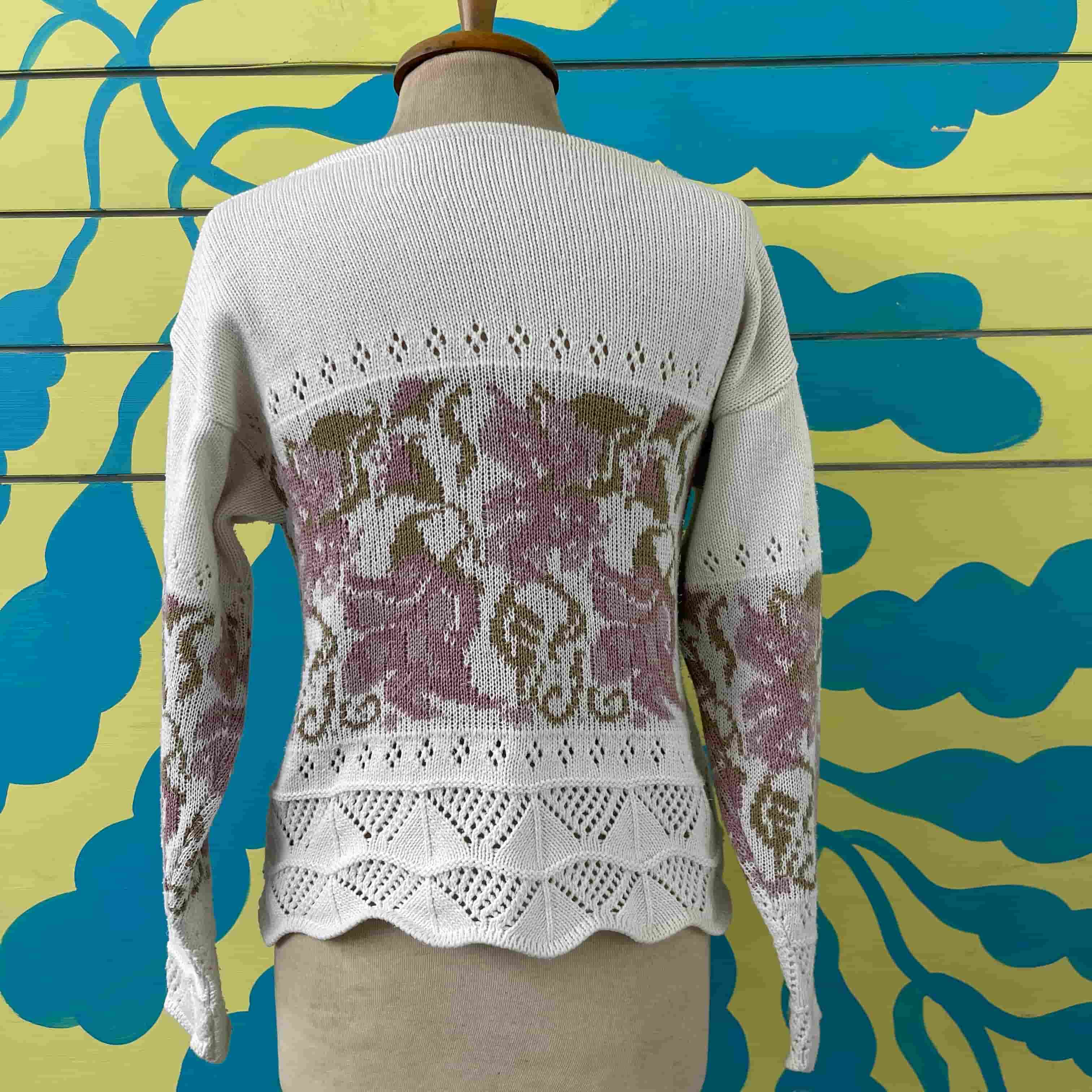 Saco blanco de flores rosa talla M - Gallery 2