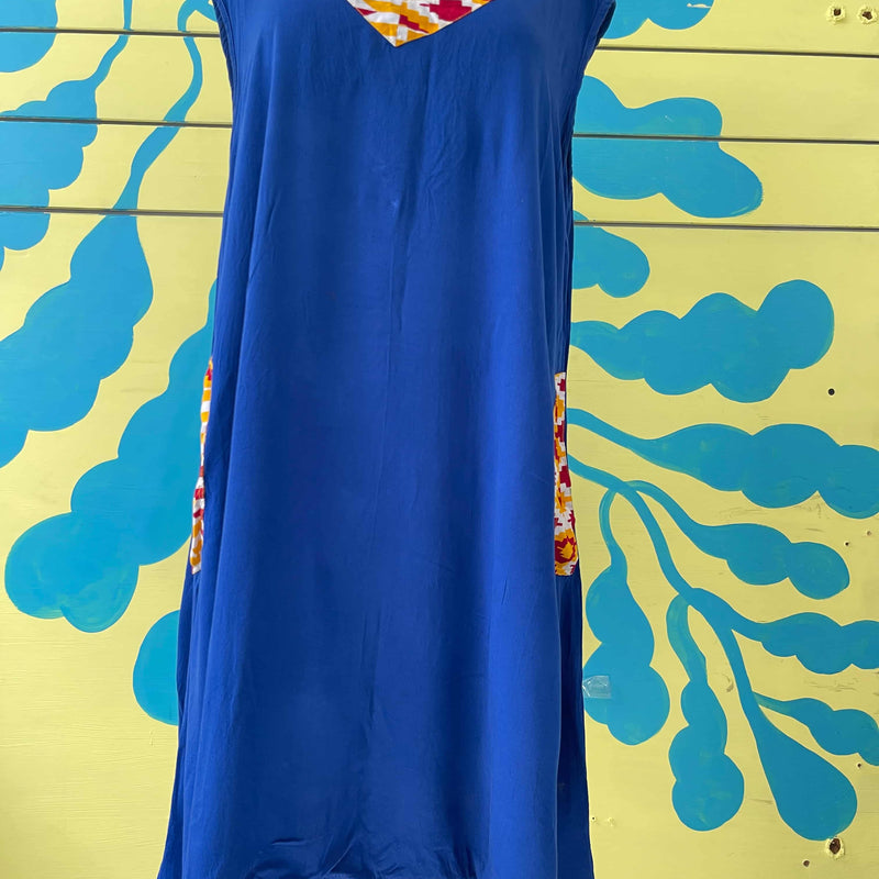 Vestido azul tiras atrás talla L - Image 1