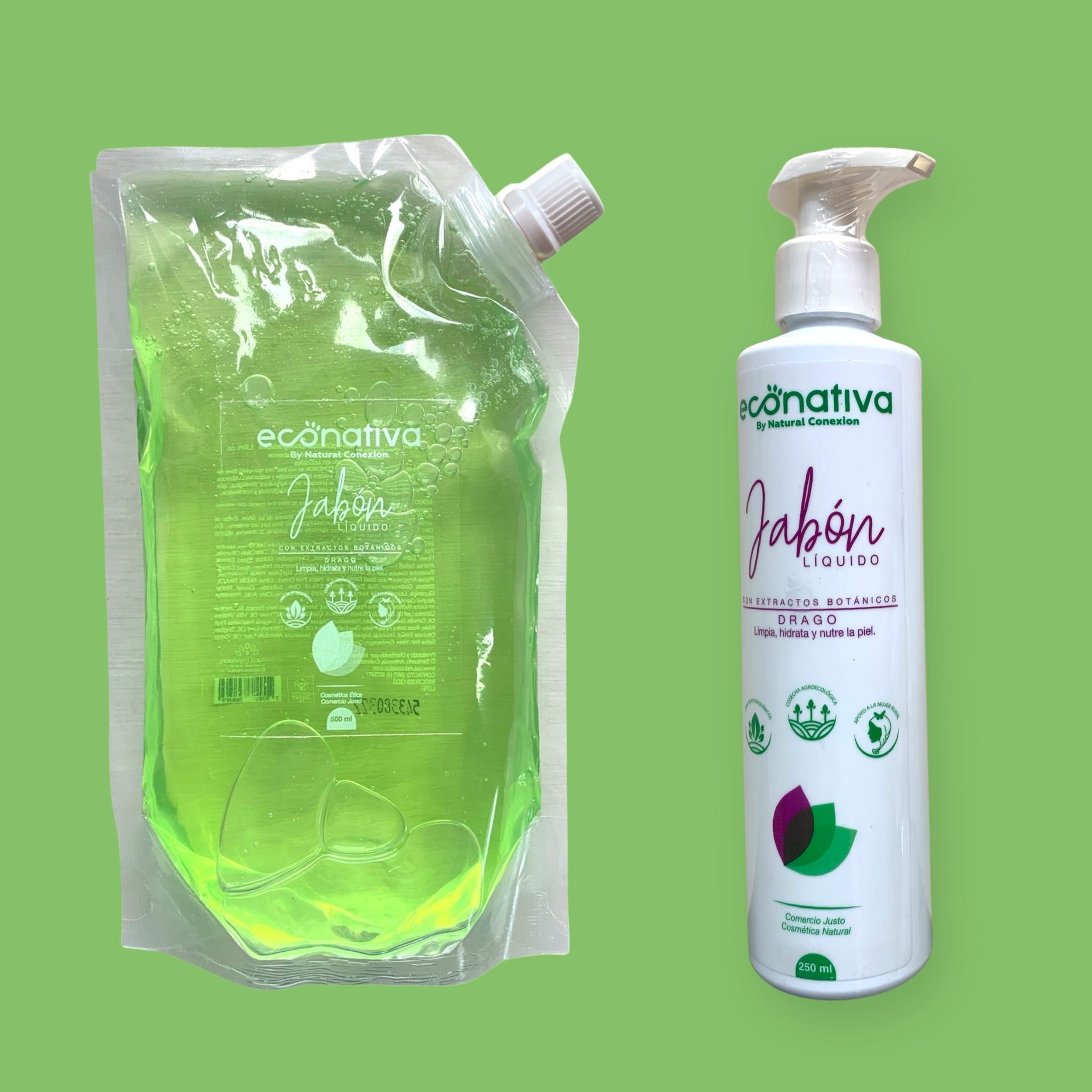
Jabón Líquido de Drago+ Refill Natural Conexion 250 ml. y 500 ml.