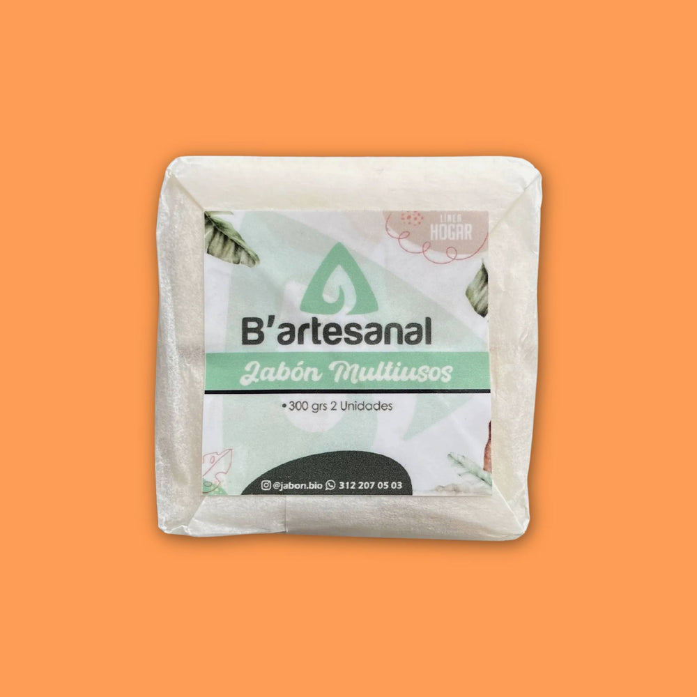 Jabón Multiusos en Barra Ecológico x 2. 300 gr. B'artesanal