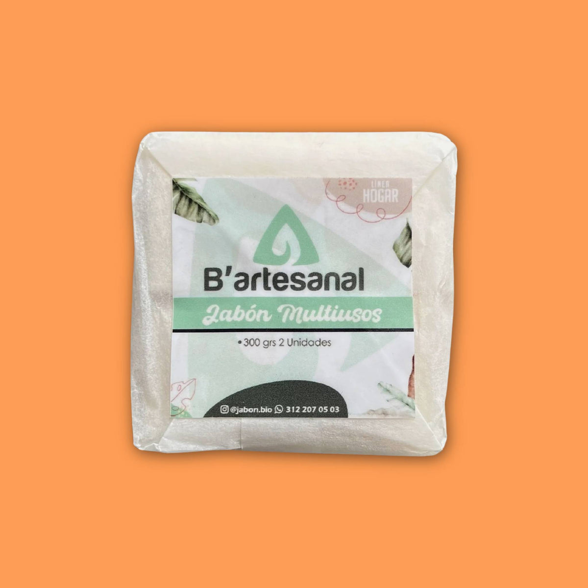 Jabón Multiusos en Barra Ecológico x 2. 300 gr. B'artesanal