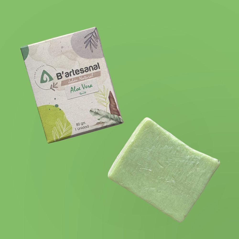 Jabón de Aloe Vera y Manteca de Karité Artesanal 80 gr. B'artesanal