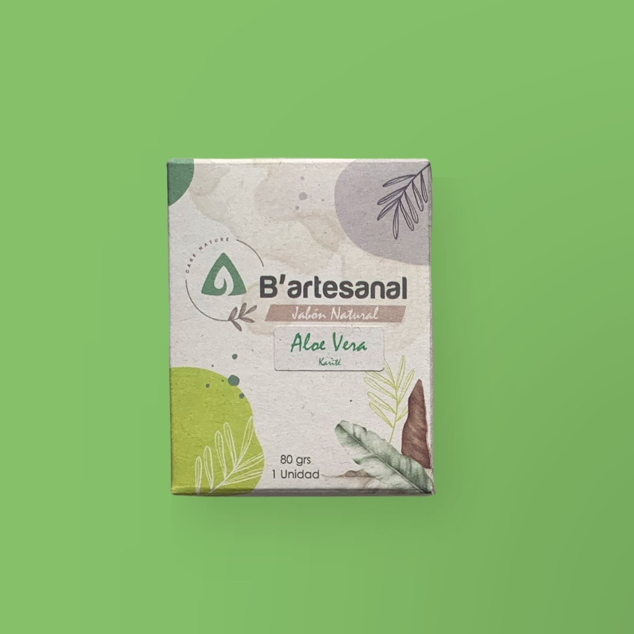Jabón de Aloe Vera y Manteca de Karité Artesanal 80 gr. B'artesanal