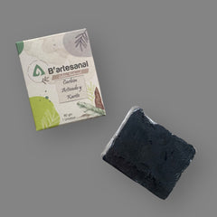 Jabón de Carbón Activado y Manteca de Karité Artesanal 80 gr. B'artesanal