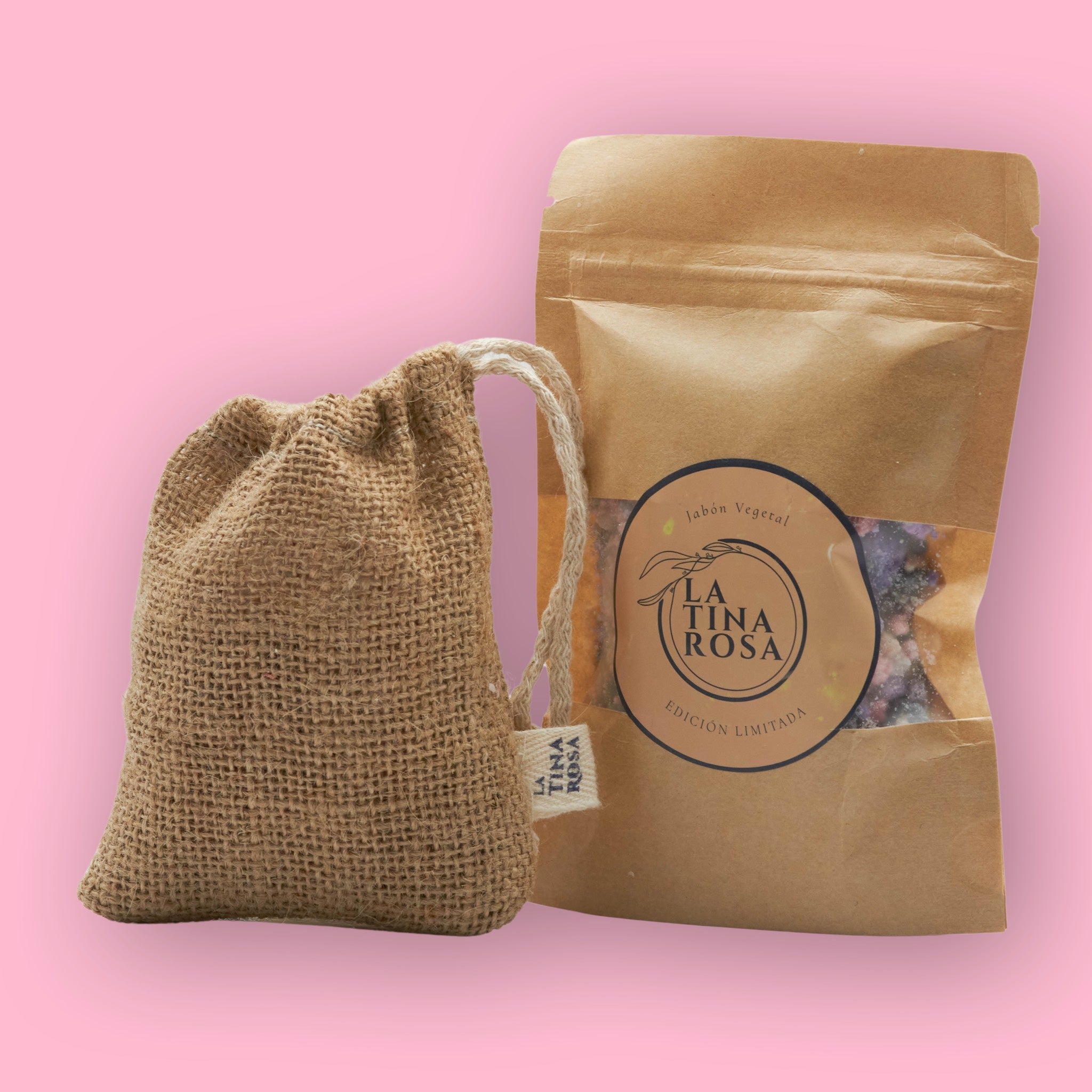 Kit Exfoliante Yute + Repuesto de Jabón La Tina Rosa - Gallery 1