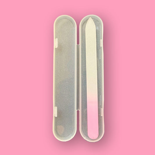 Lima de Cristal para Uñas Reutilizable con Estuche | Lima de Vidrio Lavable