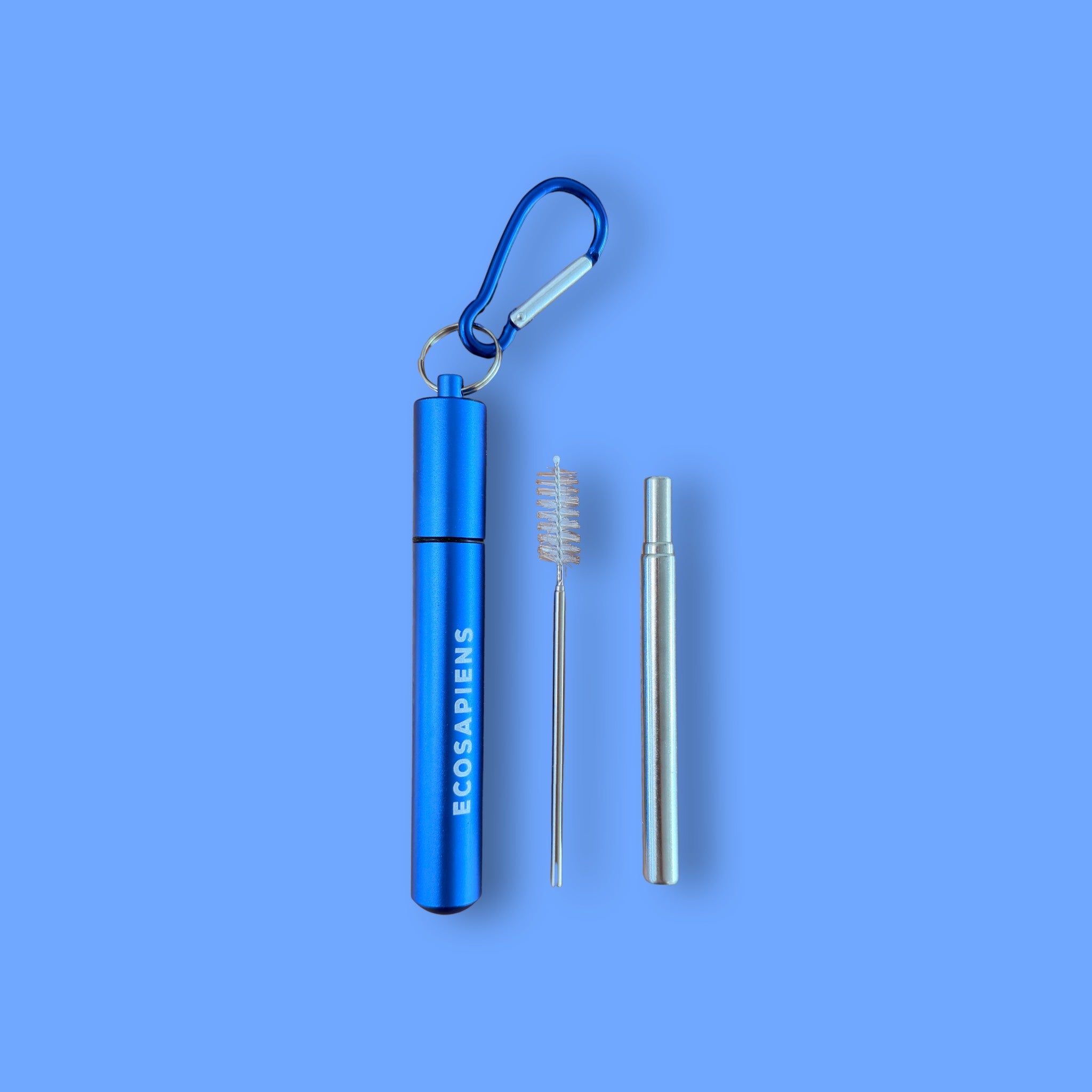 Pitillo Reutilizable de Acero Inoxidable Portátil con Llavero | Pitillo Ecológico para Llevar Ecosapiens