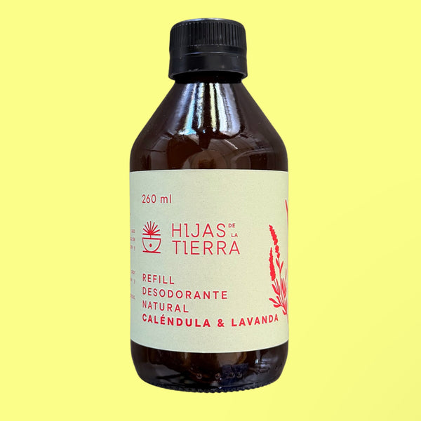 Recarga Desodorante Natural en Spray Caléndula y Lavanda Hijas de la Tierra 260 ml.
