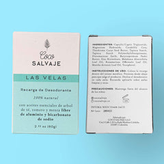 Recarga Desodorante en barra Las Velas Coco Salvaje 60 gr.