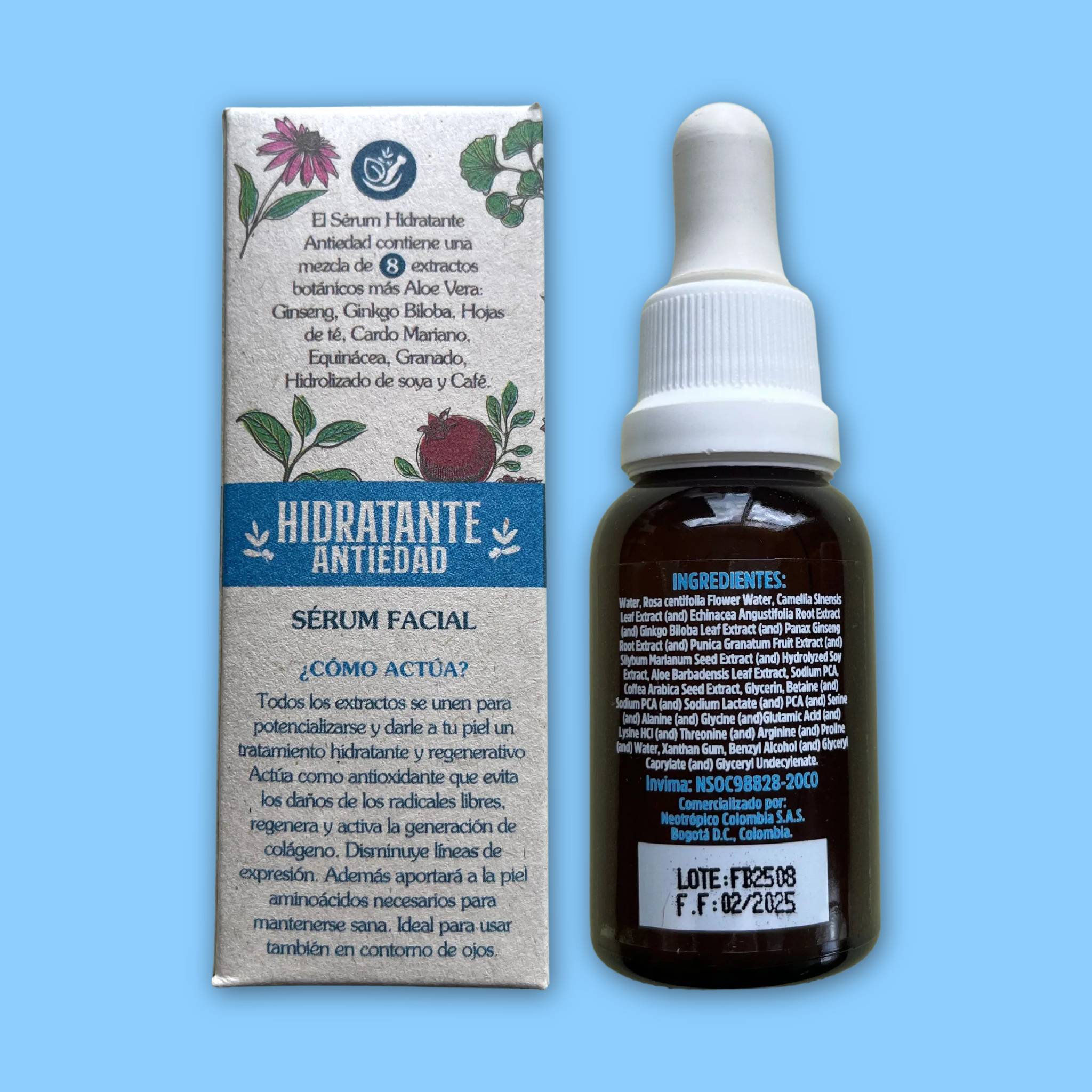 Sérum Facial Hidratante Antiedad 25 ml. Santo Remedio