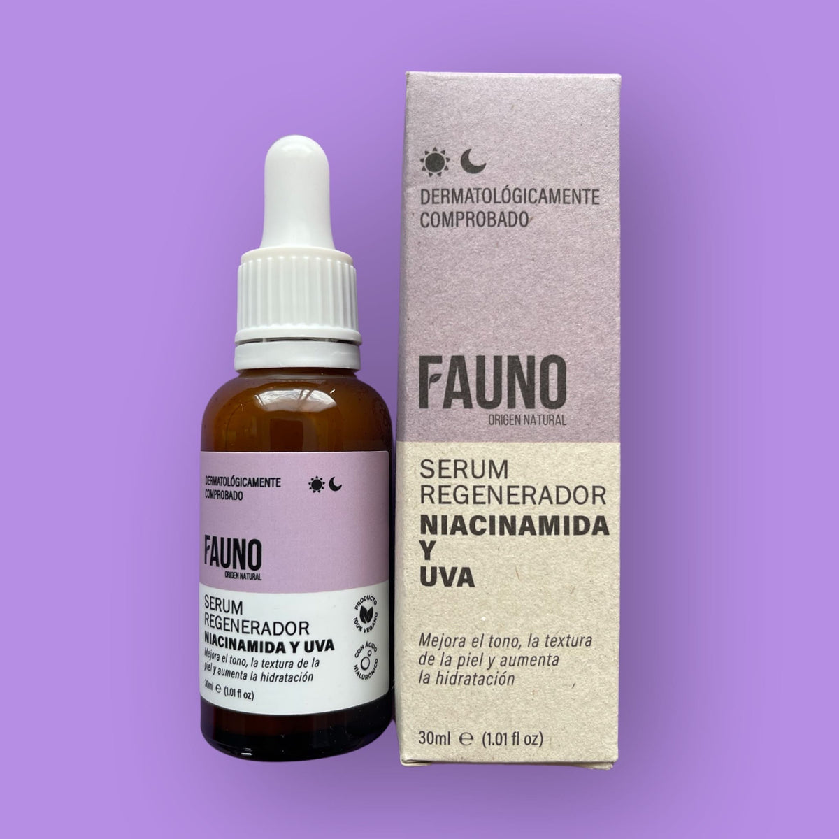 Serum Regenerador Niacinamida y Uva Fauno 30 ml.