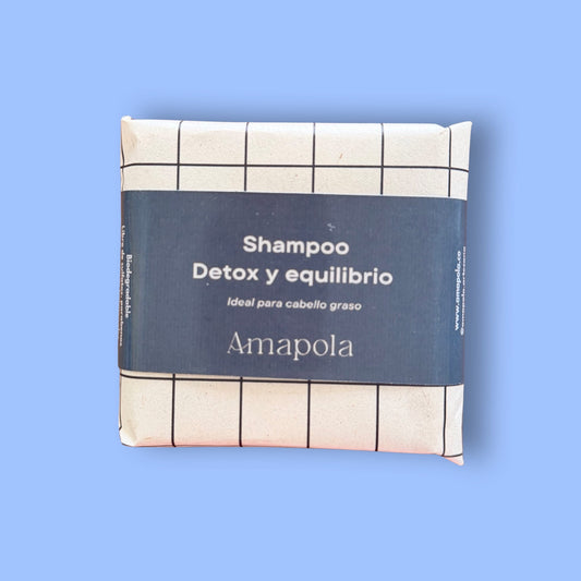 Shampoo Sólido para Cabello Graso Detox y Equilibrio Natural Amapola 100gr.