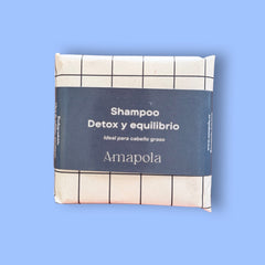 Shampoo Sólido para Cabello Graso Detox y Equilibrio Natural Amapola 100gr.
