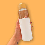 Termo de Vidrio 500 ml con Funda de Silicona | Botella Reutilizable con Tapa de Bambú - Thumbnail 3