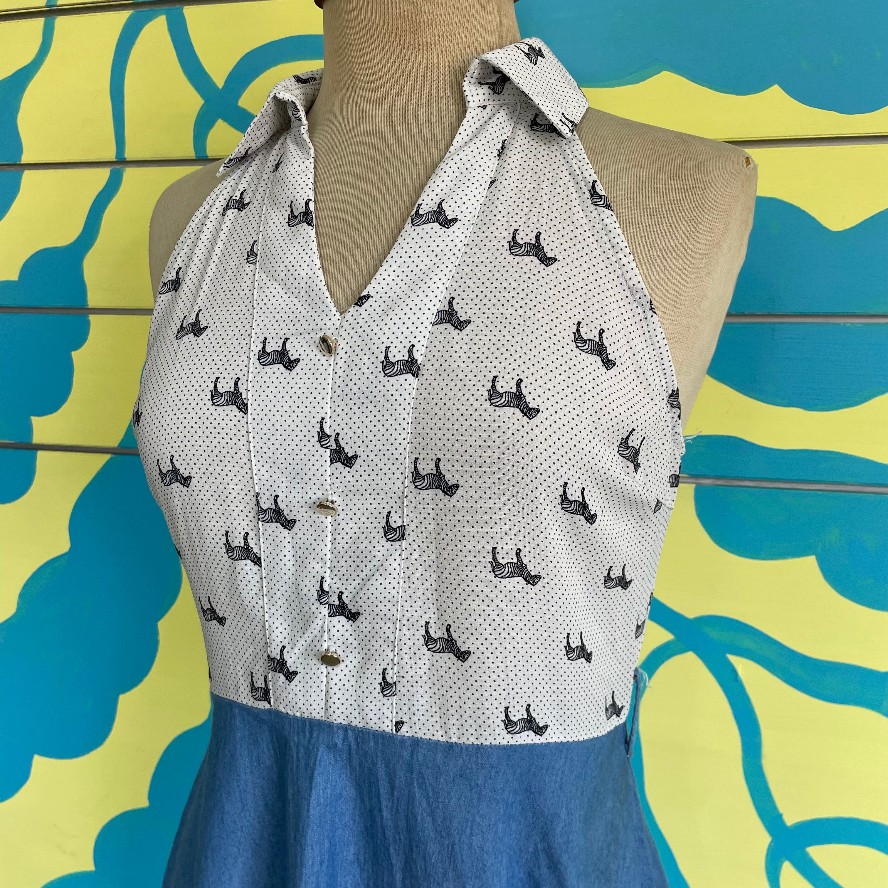 Vestido Manga Sisa Zebras y Falda Jean