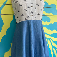 Vestido Manga Sisa Zebras y Falda Jean