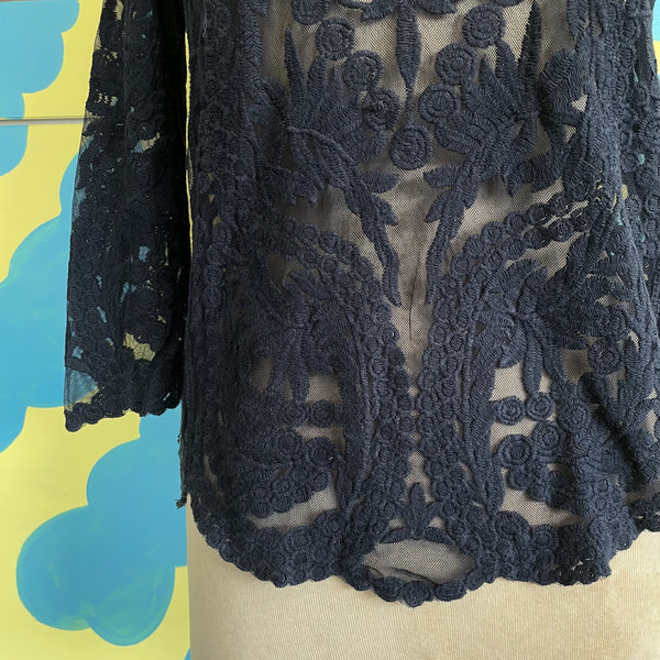 Camisa Encaje Azul Oscura - Secondary