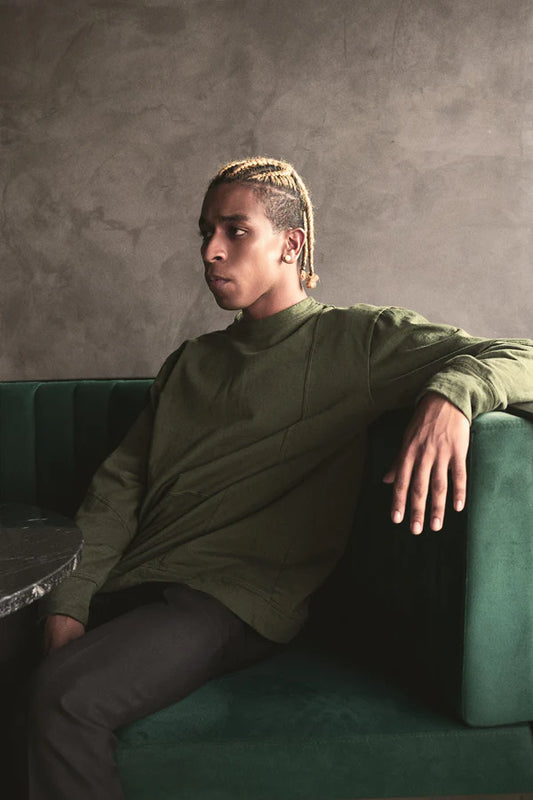 Buzo Tokio Verde Militar 100% Algodón Relaxed Fit Andante