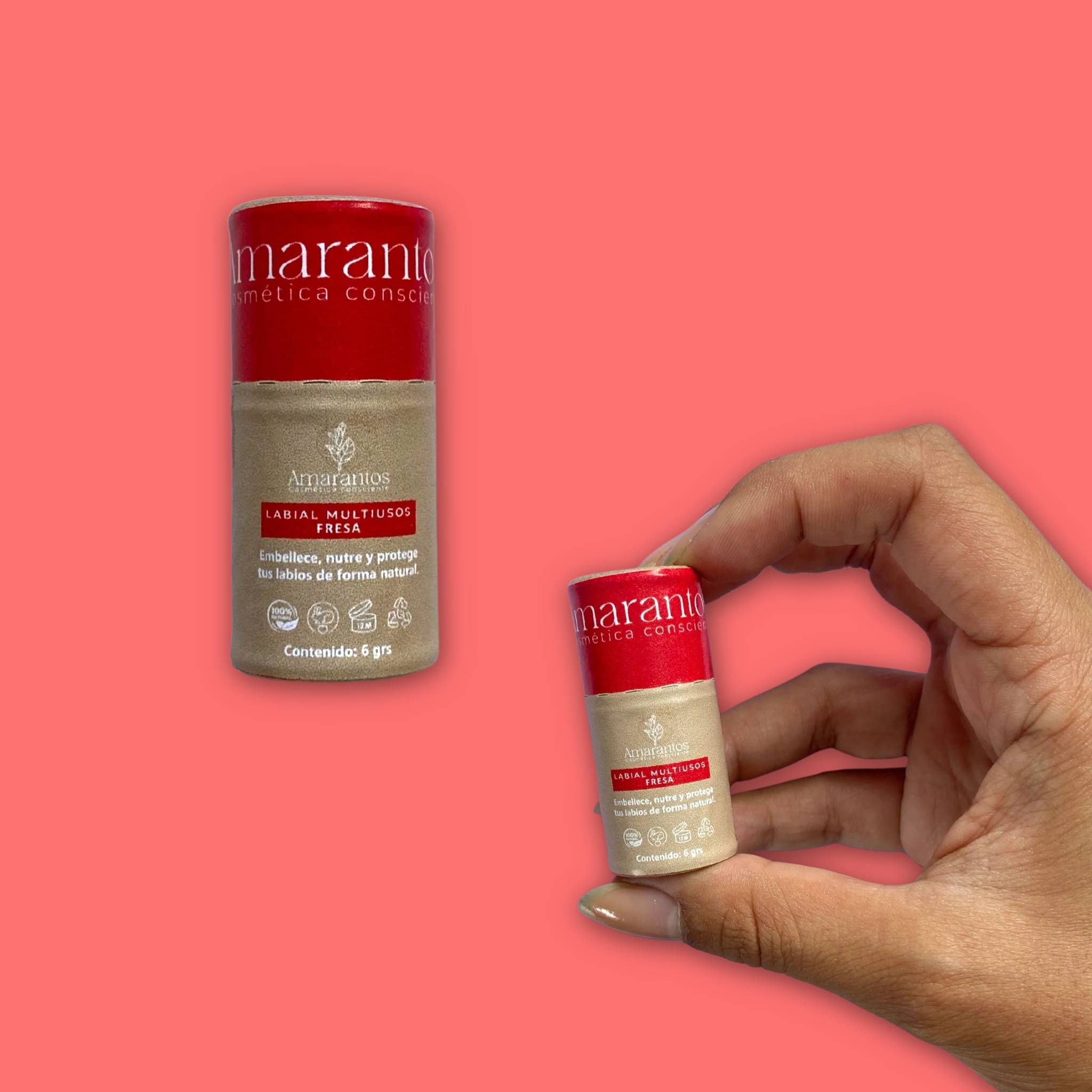 Labial multiusos Fresa 6 gr. Amarantos