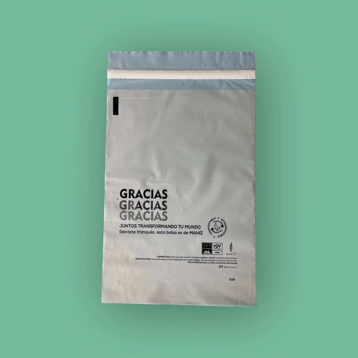 Bolsas Biodegradables E-Commerce Pequeña MAHÍZ x 50 Und. 17.5 x 26 cm