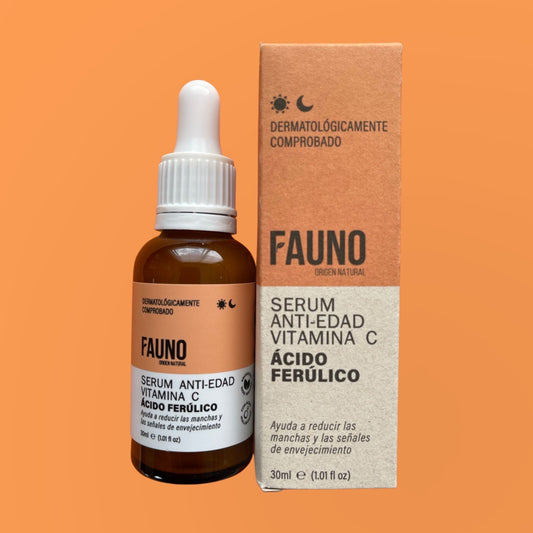 Serum Anti-edad con Vitamina C - Ácido Ferúlico Fauno 30 ml.