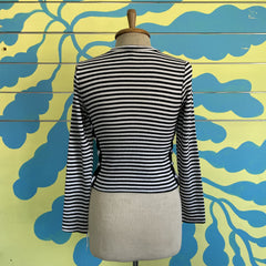 Camisa Manga Larga Rayas y Cintas