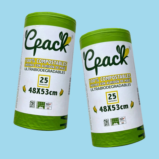 Bolsas Biodegradables Medianas Compostpack x 25 Und. 48x53 cm