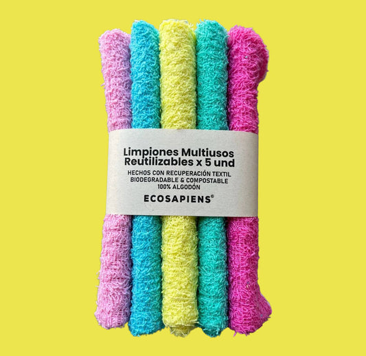 Limpiones Multiusos Reutilizables x 5 und Ecosapiens