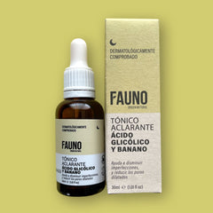 Tónico Aclarante, Ácido Glicólico y Banano Fauno 30 ml.