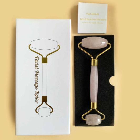 Rodillo Facial de Cuarzo Rosado Ecosapiens