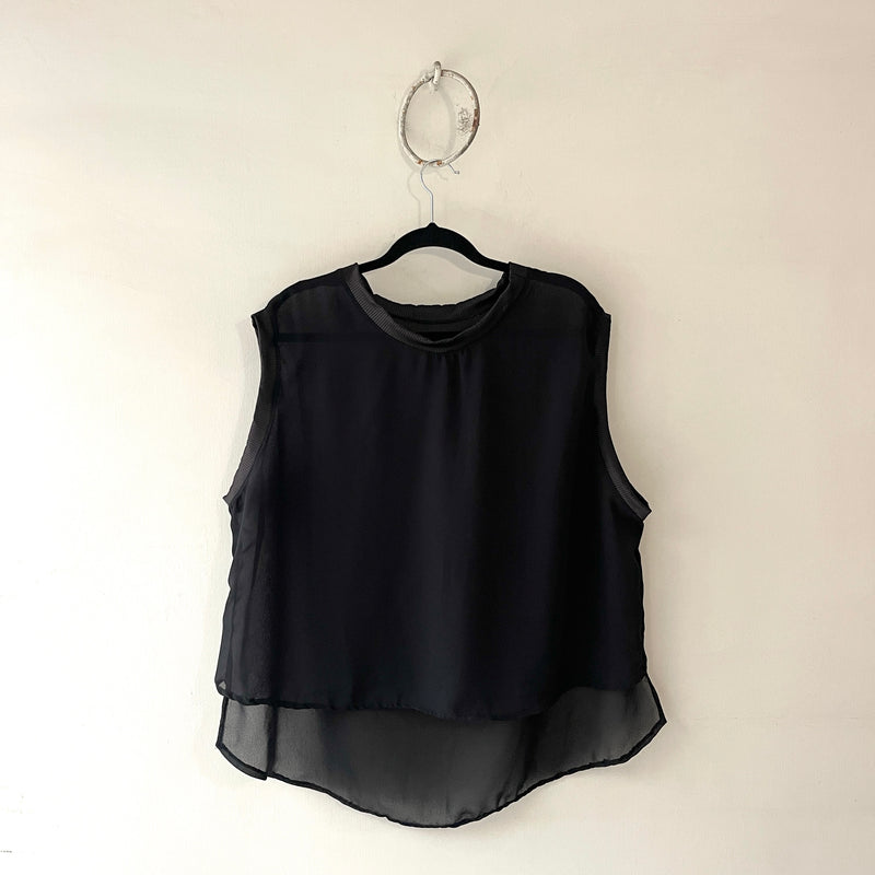 Camisa Negra Manga Sisa Tranparentosa - Image 1