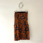 Vestido Strapless Naranja Negro con bolsillos - Thumbnail 2
