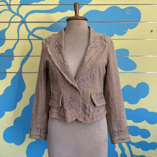 Chaqueta Caqui con Bordados